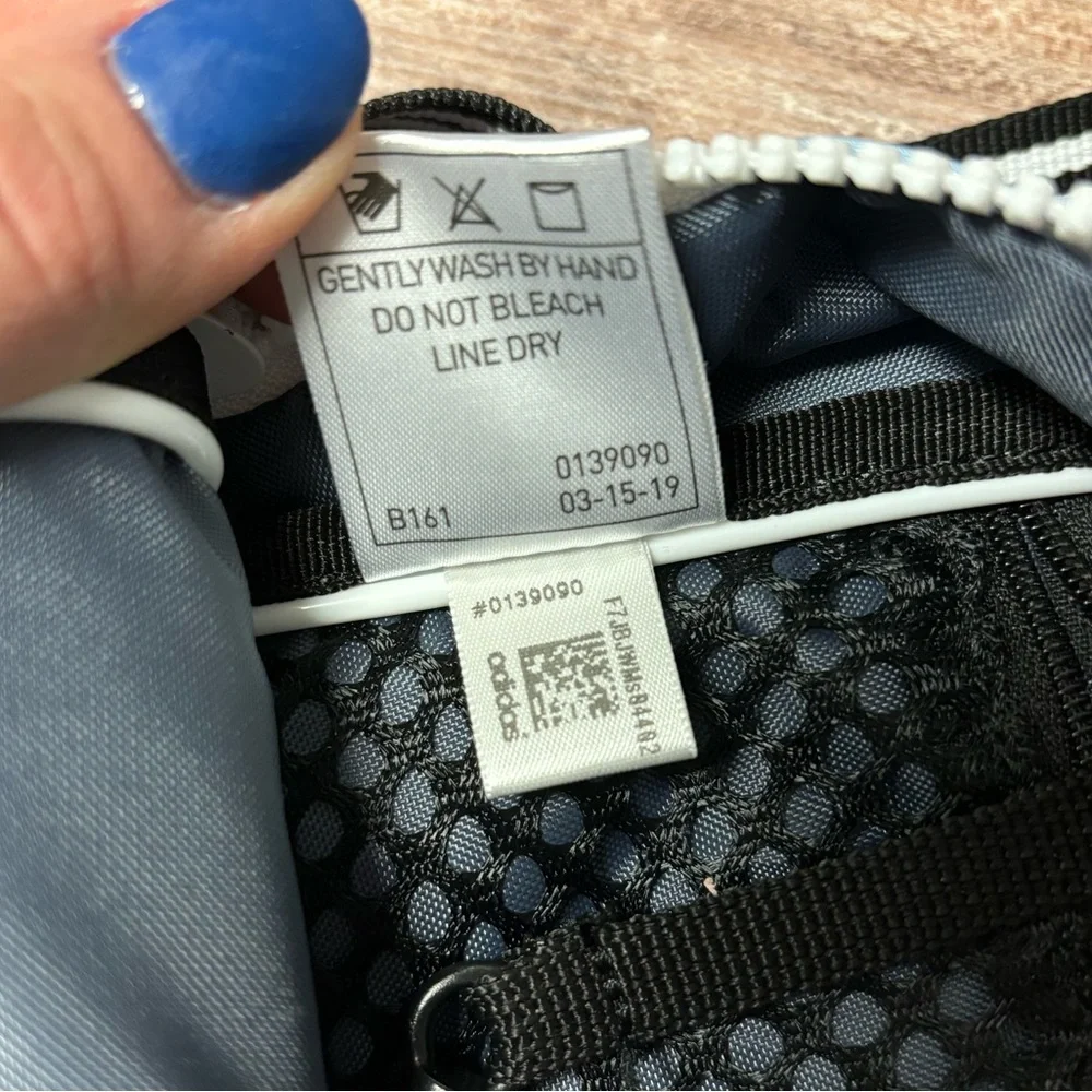 VGUC Adidas Core Mini Backpack Y2K Preppy Baby Blue Zipper Purse Bag Tote - Picture 5 of 7